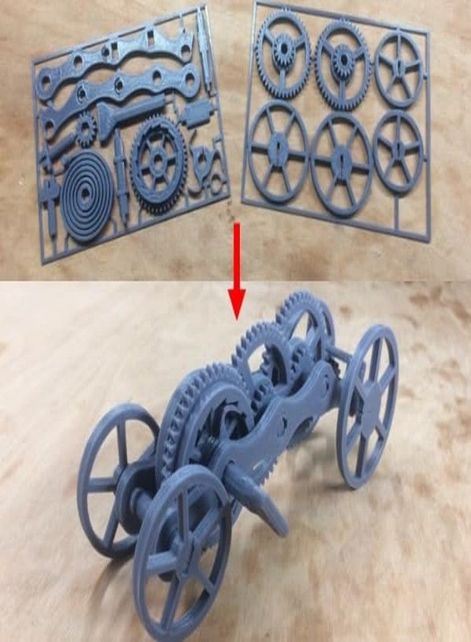 CERO 3D Printed DIY Wind-Up Car Gift Card - Buildable, Fully Functional Model (Black PLA Plastic), Assemble and Clean Before Use. - Image 3